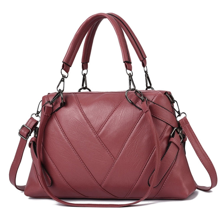 TFZ 250 Borsa a mano in morbida pelle colorblock geometrica, Red Wine, Green, Black, Dark Gray, Black White, Rubber Pink