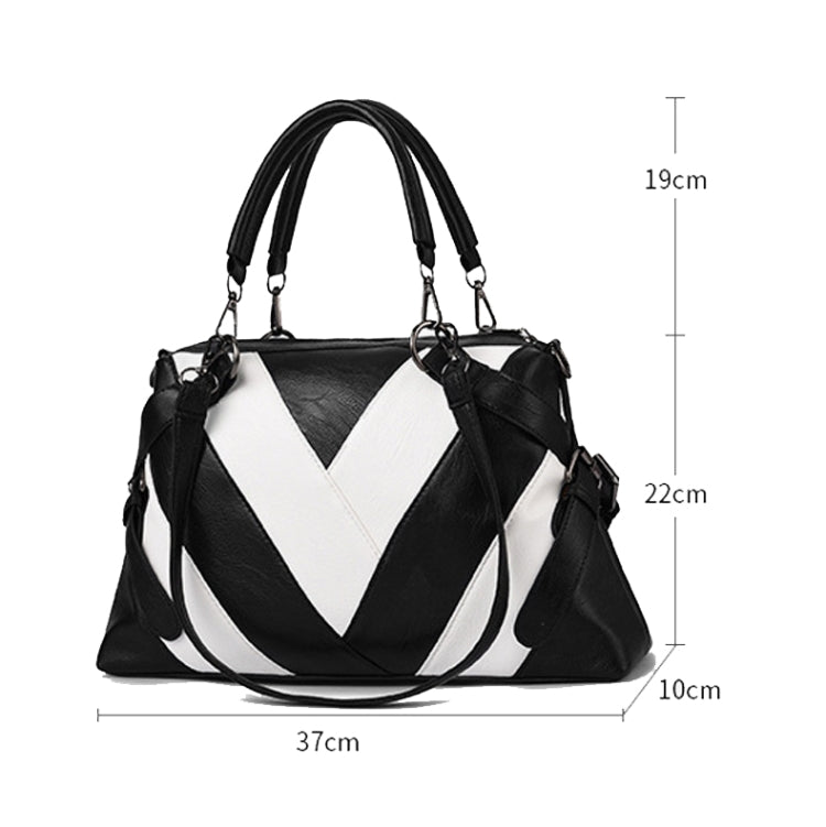 TFZ 250 Borsa a mano in morbida pelle colorblock geometrica, Red Wine, Green, Black, Dark Gray, Black White, Rubber Pink
