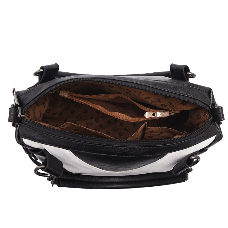 TFZ 250 Borsa a mano in morbida pelle colorblock geometrica, Red Wine, Green, Black, Dark Gray, Black White, Rubber Pink