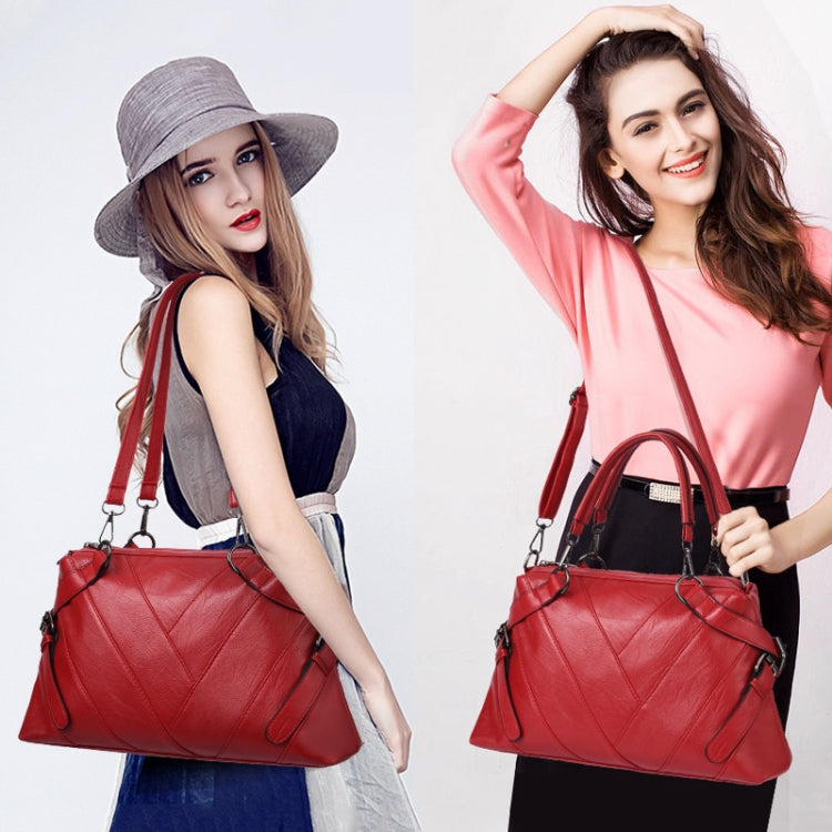 TFZ 250 Borsa a mano in morbida pelle colorblock geometrica, Red Wine, Green, Black, Dark Gray, Black White, Rubber Pink