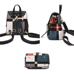 TFZ 959 Zaino da donna in morbida pelle PU, White, Red Wine, Black, Soil Yellow, Coffee