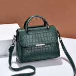 A966-5 Borse monospalla da donna con motivo a pietra, White, Red Wine, Green, Blue, Black, Turmeric