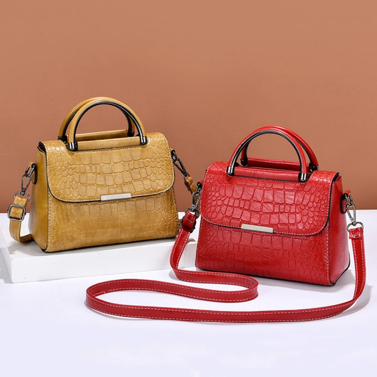 A966-5 Borse monospalla da donna con motivo a pietra, White, Red Wine, Green, Blue, Black, Turmeric