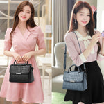 A966-5 Borse monospalla da donna con motivo a pietra, White, Red Wine, Green, Blue, Black, Turmeric