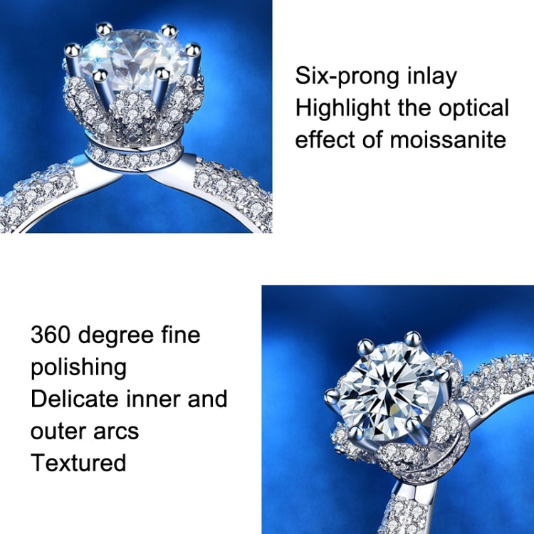 XJZ012 Gioielli di fidanzamento dell'anello della corona dell'anello di Moissanite dell'argento sterlina 925, 5, 6, 7, 8