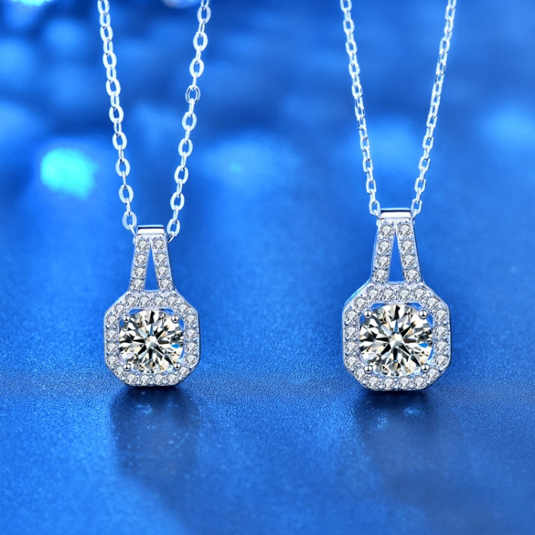 XMZ018 Collana in argento 925 con diamanti in moissanite con diamanti quadrati, specifica:, XMZ018 1 Carat, XMZ018 2 Carat