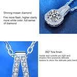 XMZ018 Collana in argento 925 con diamanti in moissanite con diamanti quadrati, specifica:, XMZ018 1 Carat, XMZ018 2 Carat