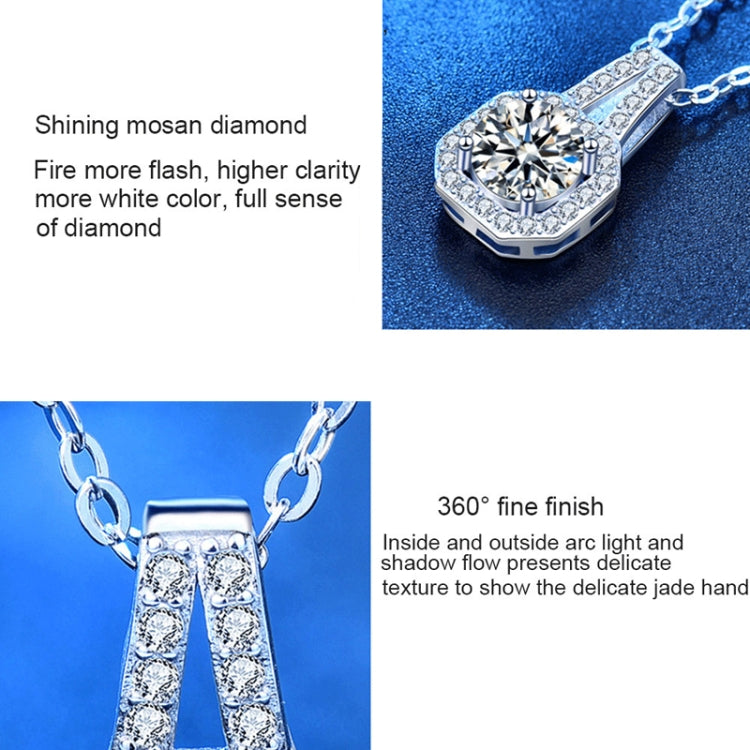 XMZ018 Collana in argento 925 con diamanti in moissanite con diamanti quadrati, specifica:, XMZ018 1 Carat, XMZ018 2 Carat