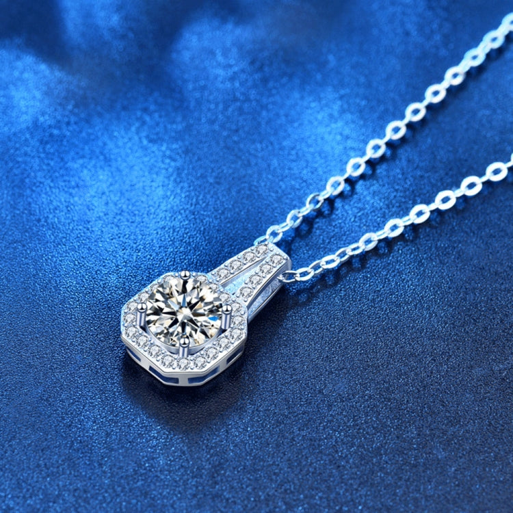 XMZ018 Collana in argento 925 con diamanti in moissanite con diamanti quadrati, specifica:, XMZ018 1 Carat, XMZ018 2 Carat