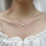 XMZ018 Collana in argento 925 con diamanti in moissanite con diamanti quadrati, specifica:, XMZ018 1 Carat, XMZ018 2 Carat