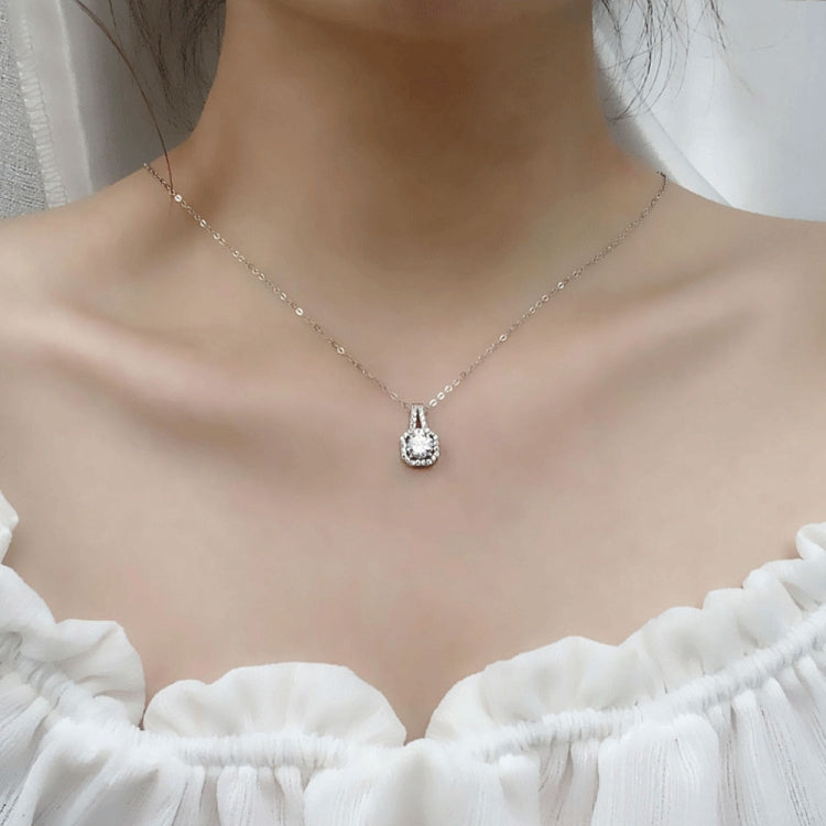 XMZ018 Collana in argento 925 con diamanti in moissanite con diamanti quadrati, specifica:, XMZ018 1 Carat, XMZ018 2 Carat