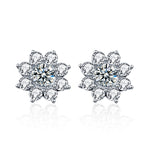 XEZ 002 925 Orecchini d'argento del girasole Orecchini del personale del diamante di Moissanite, XEZ002