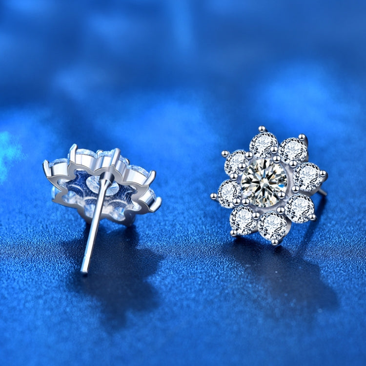 XEZ 002 925 Orecchini d'argento del girasole Orecchini del personale del diamante di Moissanite, XEZ002