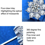XEZ 002 925 Orecchini d'argento del girasole Orecchini del personale del diamante di Moissanite, XEZ002