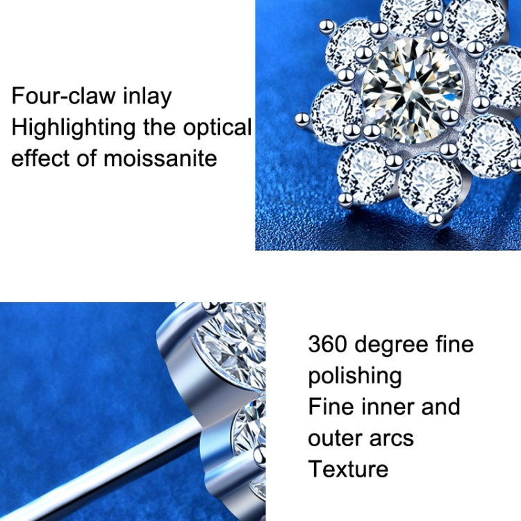 XEZ 002 925 Orecchini d'argento del girasole Orecchini del personale del diamante di Moissanite, XEZ002