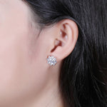 XEZ 002 925 Orecchini d'argento del girasole Orecchini del personale del diamante di Moissanite, XEZ002
