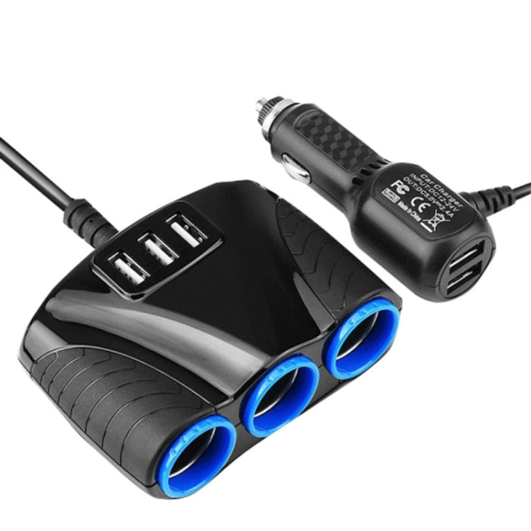 JY-1905 120W multifunzionale USB 3 in 1 caricabatteria per auto accendisigari per auto, stile:, 3 Ports, 5 Ports