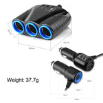 JY-1905 120W multifunzionale USB 3 in 1 caricabatteria per auto accendisigari per auto, stile:, 3 Ports, 5 Ports