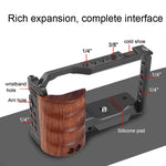 Gabbia per coniglio in lega con manico in legno per fotocamera Sony ZV-E10