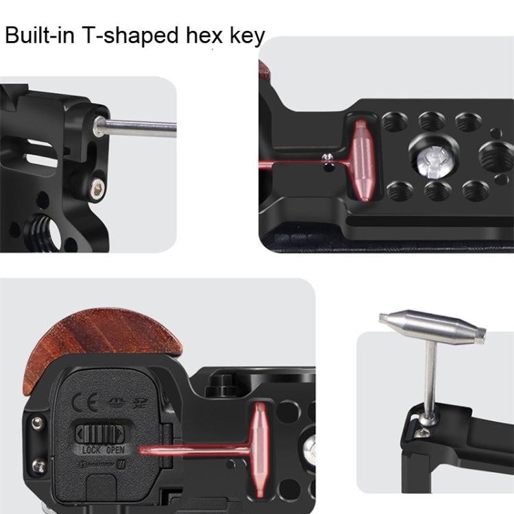 Gabbia per coniglio in lega con manico in legno per fotocamera Sony ZV-E10
