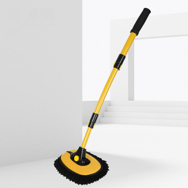 Mop per autolavaggio con asta curva retrattile in morbida pelliccia, Curved Rod Yellow Black, Curved Rod Yellow Blue