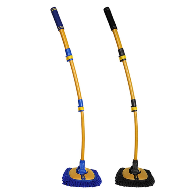 Mop per autolavaggio con asta curva retrattile in morbida pelliccia, Curved Rod Yellow Black, Curved Rod Yellow Blue