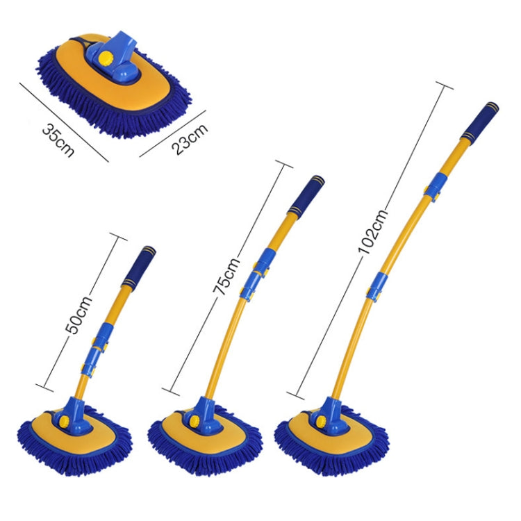 Mop per autolavaggio con asta curva retrattile in morbida pelliccia, Curved Rod Yellow Black, Curved Rod Yellow Blue