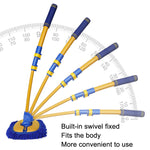 Mop per autolavaggio con asta curva retrattile in morbida pelliccia, Curved Rod Yellow Black, Curved Rod Yellow Blue