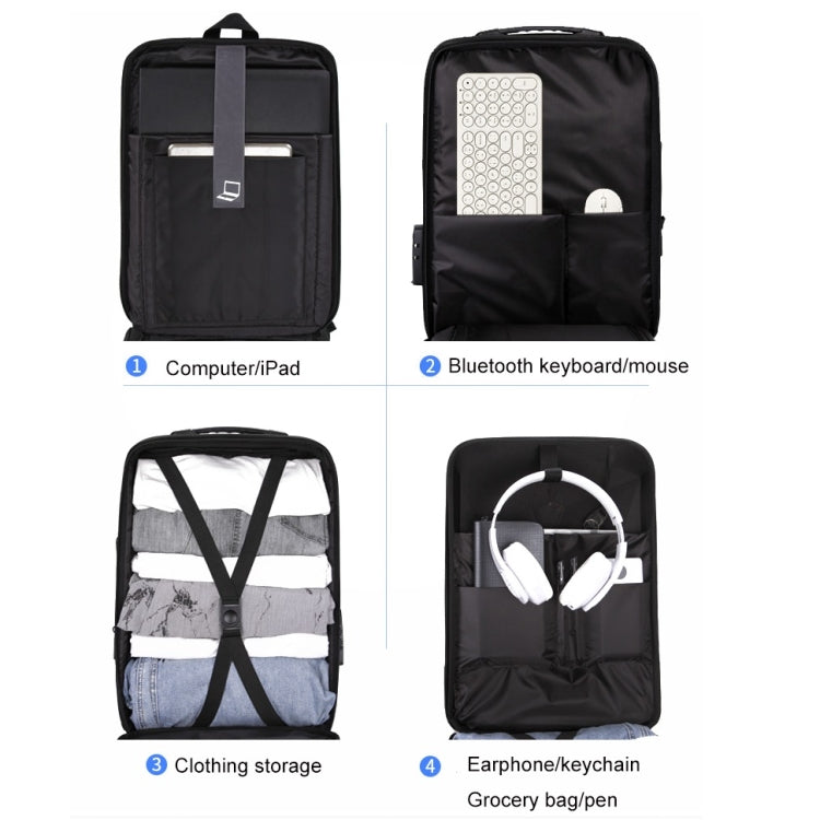 Borsa per computer antifurto per uomo con telaio in lega di zaino rigido, 8001 Black, 8001 Gray, 8001 Blue, 8001 Red, 8003 Black, 8003 Gray, 8003 Blue, 8003 Red, 8001-J Black, 8001-J Gray, 8001-J Blue, 8001-J Red