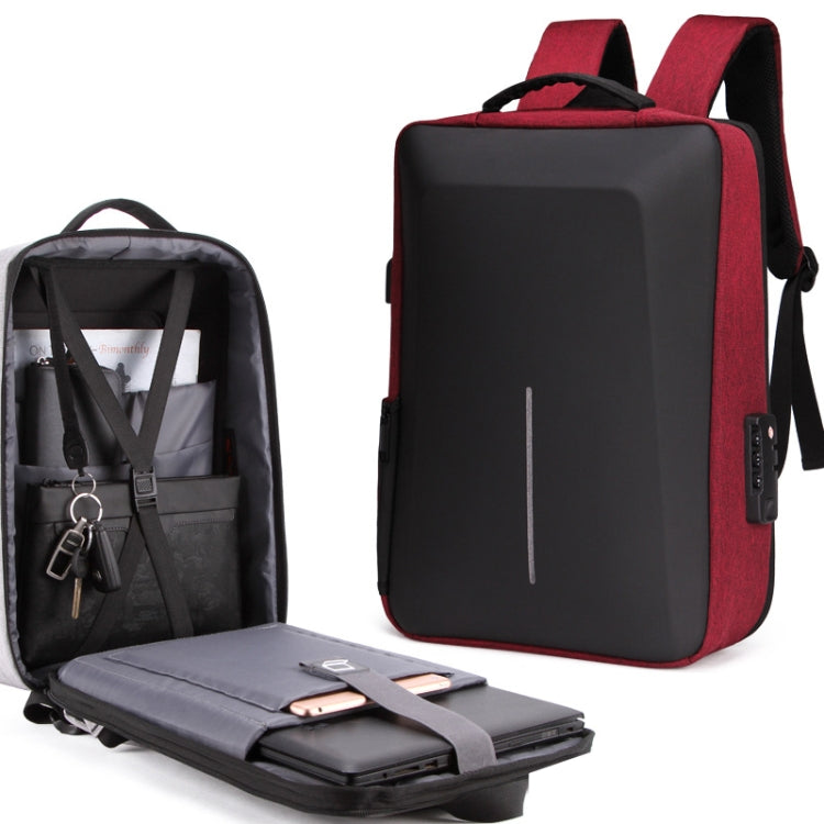 Borsa per computer antifurto per uomo con telaio in lega di zaino rigido, 8001 Black, 8001 Gray, 8001 Blue, 8001 Red, 8003 Black, 8003 Gray, 8003 Blue, 8003 Red, 8001-J Black, 8001-J Gray, 8001-J Blue, 8001-J Red