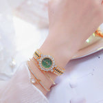 BS Bee Sister FA1580 Orologio a catena da donna con temperamento scintillante con diamanti pieni, Golden Green, Golden Blue, Silver Blue, Rose Coffee