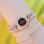 BS Bee Sister FA1580 Orologio a catena da donna con temperamento scintillante con diamanti pieni, Golden Green, Golden Blue, Silver Blue, Rose Coffee