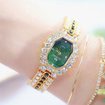 BS Bee Sister FA1581 Orologio da donna con diamanti pieni di glitter di nicchia, Golden Green, Silver Blue, Rose Coffee, Silver Green