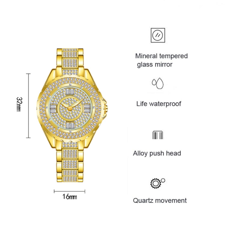 BS Bee Sister FA0917L Orologio da donna con diamanti pieni di nicchia, Gold, Silver, Rose Gold