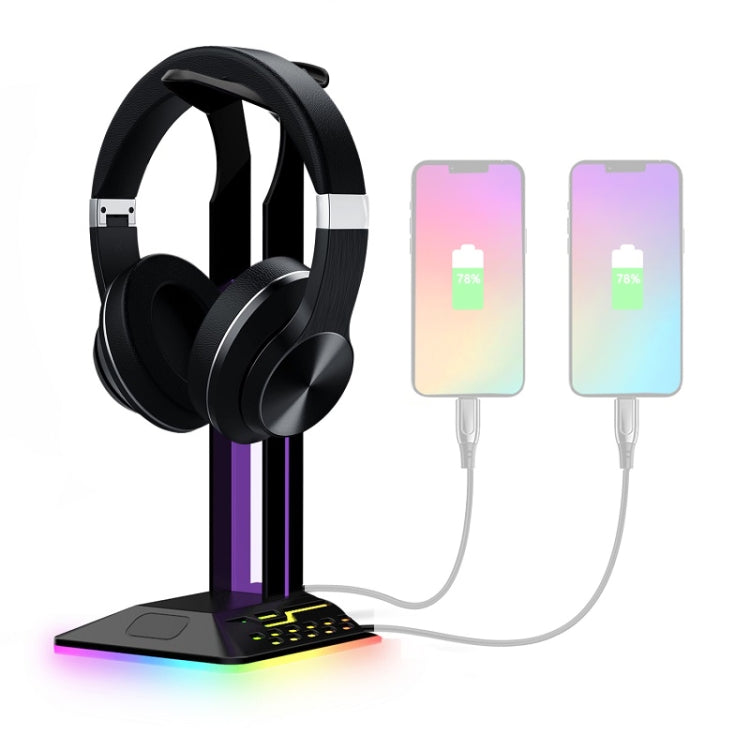 Supporto per cuffie da gioco con doppia USB e luce RGB