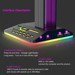 Supporto per cuffie da gioco con doppia USB e luce RGB