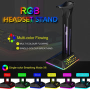 Supporto per cuffie da gioco Dual USB RGB che cambia colore