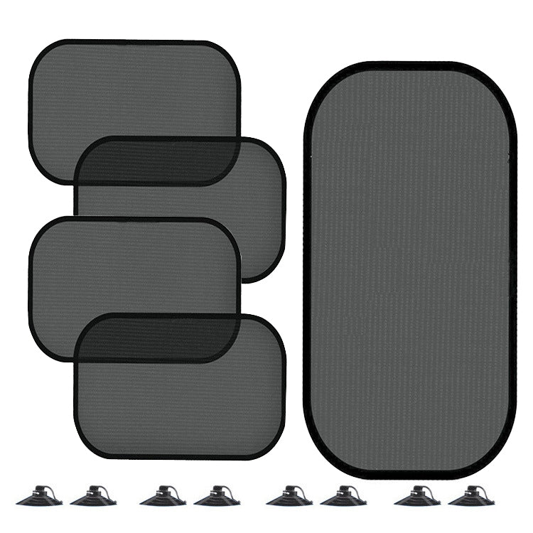 Parasole in rete per auto con ventosa non porosa, 5pcs/set