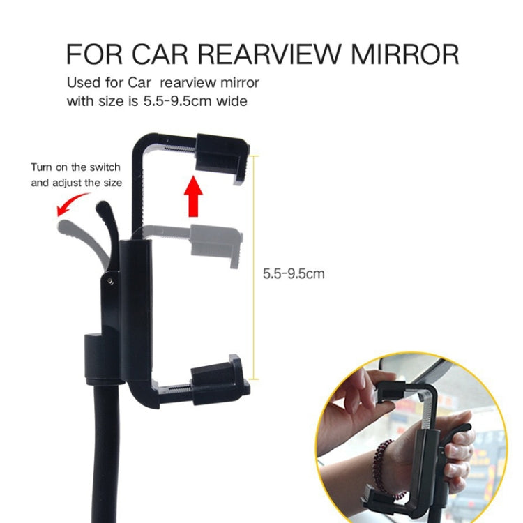 Staffa per tubo flessibile per specchietto retrovisore per auto Staffa di navigazione universale per telefono cellulare, H59+C38
