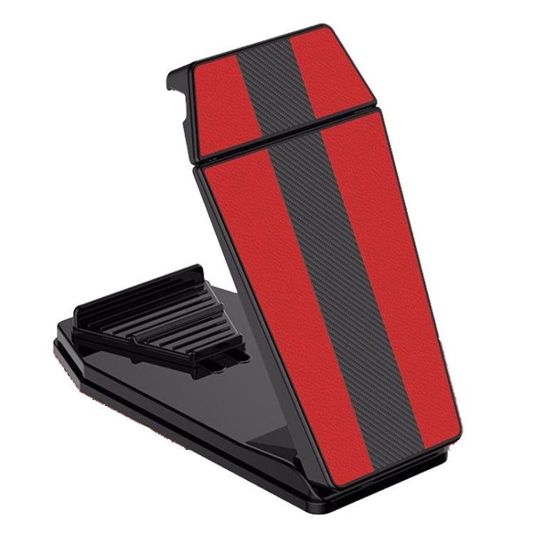 Staffa fissa per strumento a ventosa per supporto da auto per tablet per cellulare, Red Leather Pattern, Black Carbon Fiber