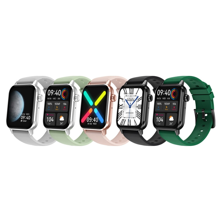 HD6 Smart Watch con monitoraggio della frequenza cardiaca multifunzionale da 1,69 pollici, Black, Silver, Pink, Light Green, Green