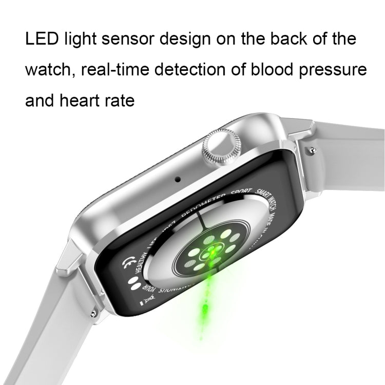 HD6 Smart Watch con monitoraggio della frequenza cardiaca multifunzionale da 1,69 pollici, Black, Silver, Pink, Light Green, Green
