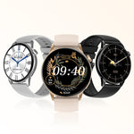 HD1 Smart Watch con schermo AMOLED da 1,3 pollici con funzione NFC, Gold Steel+Silicone Strap, Silver Steell+Silicone Strap, Black Steell+Silicone Strap