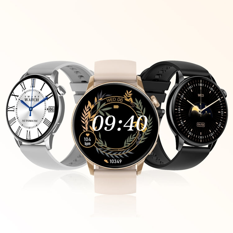 HD1 Smart Watch con schermo AMOLED da 1,3 pollici con funzione NFC, Gold Steel+Silicone Strap, Silver Steell+Silicone Strap, Black Steell+Silicone Strap
