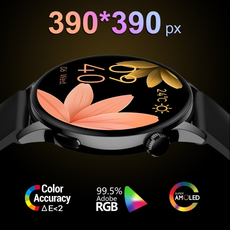 HD1 Smart Watch con schermo AMOLED da 1,3 pollici con funzione NFC, Gold Steel+Silicone Strap, Silver Steell+Silicone Strap, Black Steell+Silicone Strap