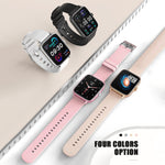 LOANIY Y22 Smart Watch Bluetooth con monitoraggio della frequenza cardiaca, Pink, Black, Gold, Silver Gray
