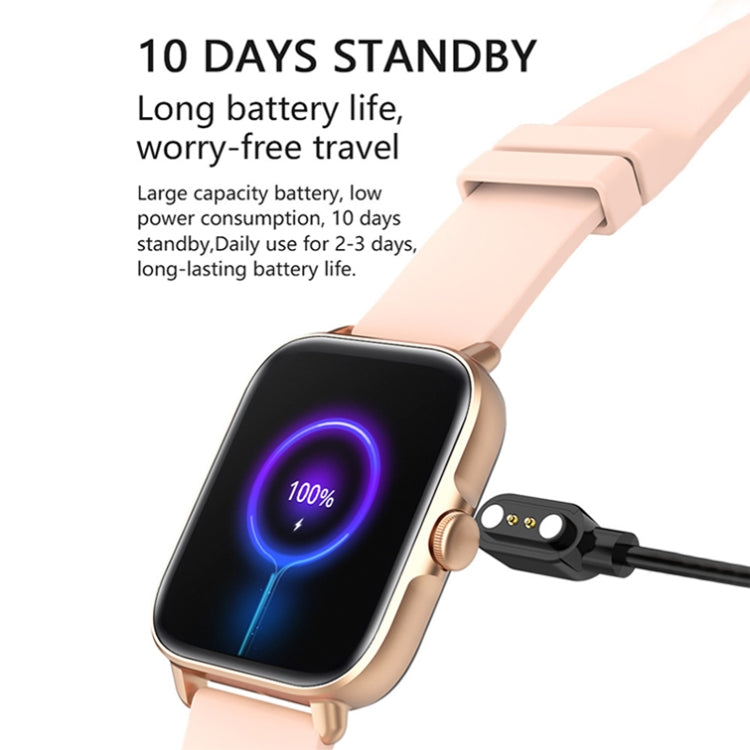 LOANIY Y22 Smart Watch Bluetooth con monitoraggio della frequenza cardiaca, Pink, Black, Gold, Silver Gray