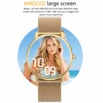 LOANIY CF80 Orologio Bluetooth intelligente con monitoraggio della frequenza cardiaca da 1,08 pollici, Pink, Black, Silver Gray, Gold Steel, Black Steel, Silver Steel