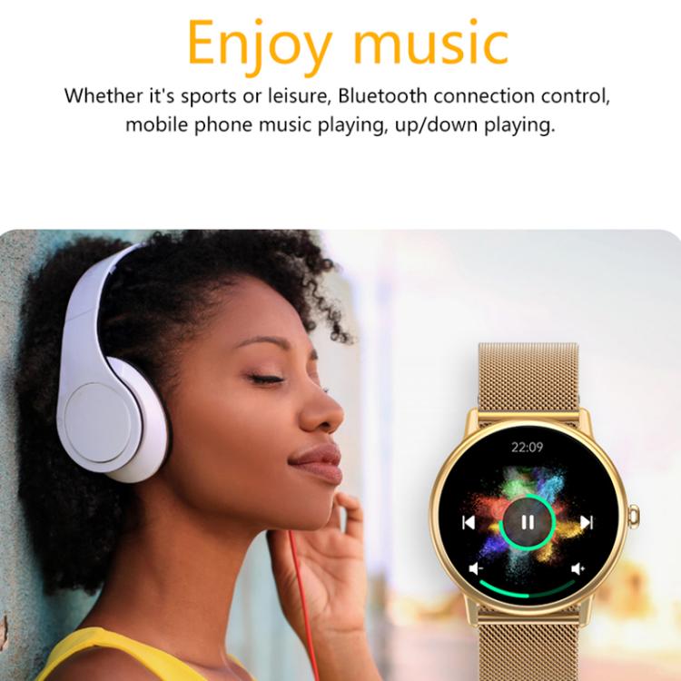 LOANIY CF80 Orologio Bluetooth intelligente con monitoraggio della frequenza cardiaca da 1,08 pollici, Pink, Black, Silver Gray, Gold Steel, Black Steel, Silver Steel
