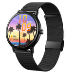 LOANIY CF80 Orologio Bluetooth intelligente con monitoraggio della frequenza cardiaca da 1,08 pollici, Pink, Black, Silver Gray, Gold Steel, Black Steel, Silver Steel